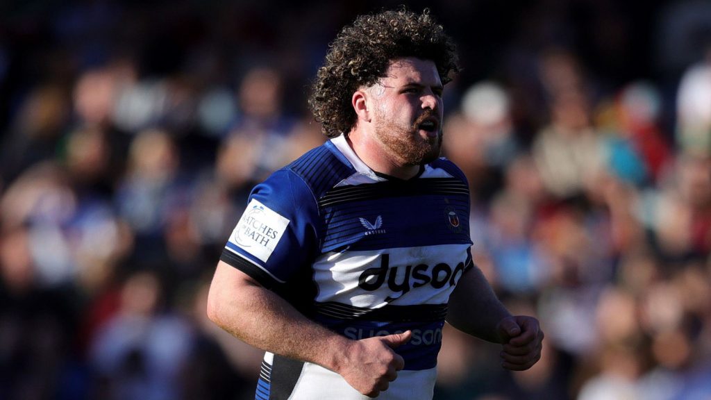 Alfie Barbeary in action for Bath in the Premiership in 2024.